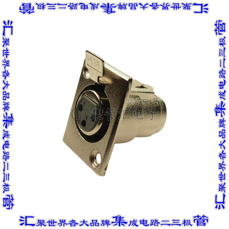 FC6100 圆形连接器3POS插座母插口焊杯面板安装