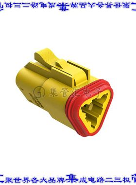 AT06-3S-YEL 矩形连接器外壳3POS插头2排母形插口黄色自由悬挂