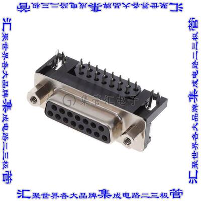KF22X-A15S-NJ 连接器15POS插座母插口2排D-Sub通孔直角