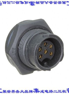 BD-06PMFS-QC8001 圆形连接器6(数据)插座母插口焊杯镀金面板安装