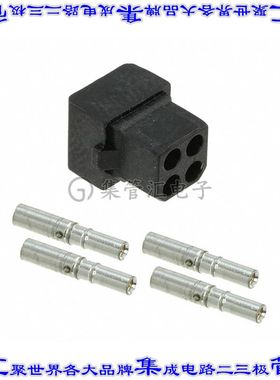 M80-8880401 矩形连接器4POS插座2排2mm母插口黑色压接镀金自由悬