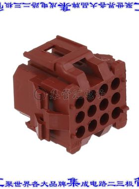 1-640522-0 矩形连接器外壳12POS插头3排4.2mm母形插口黑色面板安