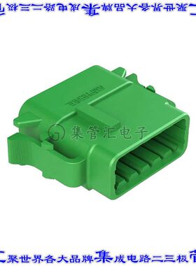 ATM06-12SC 矩形连接器外壳12POS插头2排母形插口绿色自由悬挂