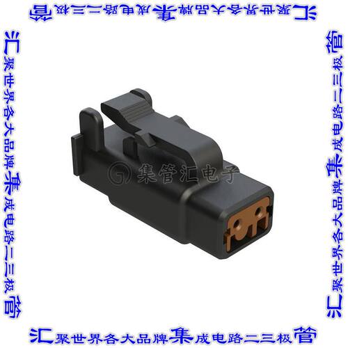 ATMH06-2SD 矩形连接器外壳2POS插头母形插口黑色自由悬挂