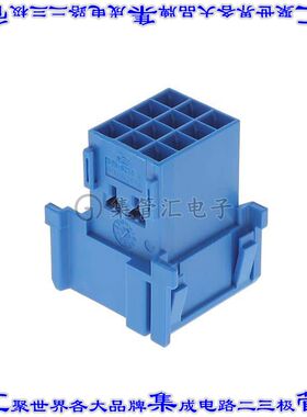 3-967627-1 矩形连接器外壳12POS插头3排5mm公形引脚蓝色面板安装