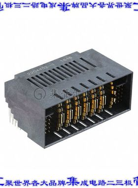 2204452-1 背板连接器38POS插头公引脚板边缘通孔直角黑色