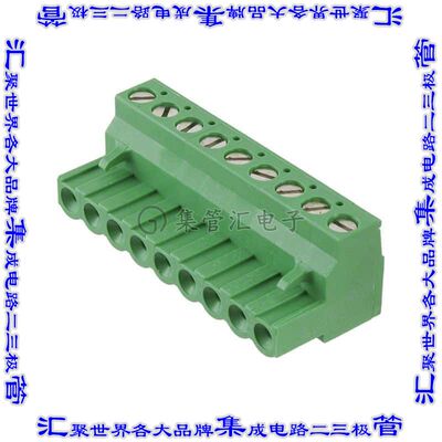 796634-9 端子块连接器9POS插头母插口5.08mm绿色自由悬挂