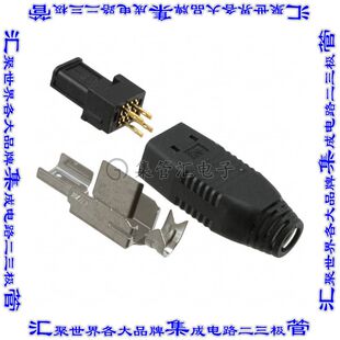 MQ172X 矩形连接器4POS插头公引脚黑色焊接镀金自由悬 4SA