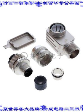 1404412 圆形连接器12POS插头公引脚焊杯镀金自由悬挂直角