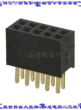 M50-3000545 针座连接器10POS插座2排1.27mm母形插口通孔直针镀金