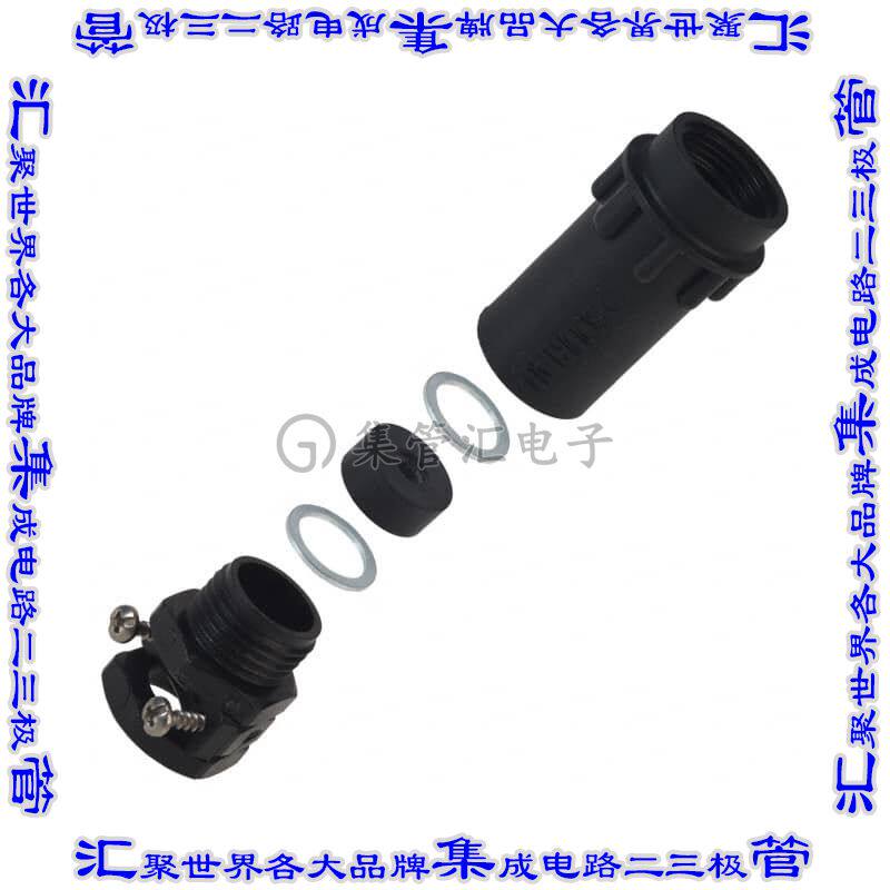 UTG10PG 接插件连接器CONN BACKSH W/CLMP SZ10 BLK PG9