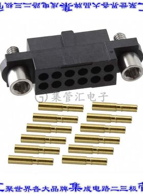 M80-4811205 矩形连接器12POS插座2排2mm母插口黑色压接镀金自由