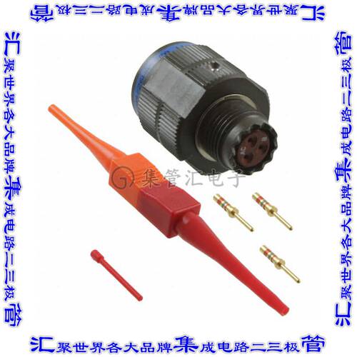 D38999/26WA98PA 圆形连接器3POS插头公引脚压接镀金自由悬挂