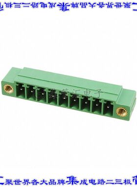 1827936 端子块连接器9POS接头公引脚带罩3.81mm绿色90DEG通孔