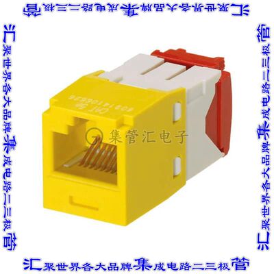 CJ5E88TGYL-24 接插件连接器CATEGORY 5E, RJ45, 8-POSITION, 8