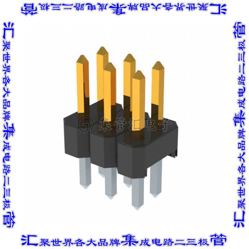 PR20C03VBDN 针座连接器6POS接头2排2mm公形插针通孔直针镀金