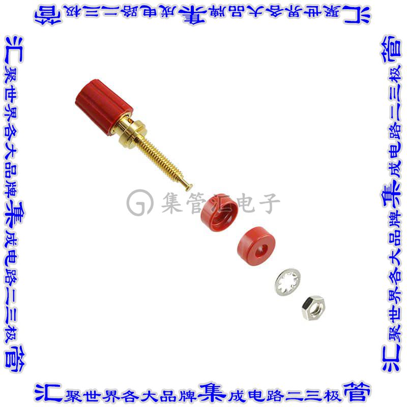 683037 接插件连接器CONN BIND POST KNURLED RED