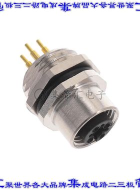 ALBKF12-FMBR5-S0 圆形连接器5POS插头母插口焊接面板安装通孔