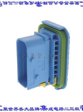 4-1564407-1 矩形连接器外壳16POS插头2排公形引脚蓝色面板安装