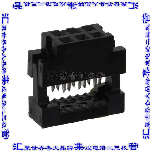 89947-706LF 矩形连接器6POS插座2排2mm母插口黑色IDC镀金自由悬