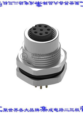 643260100608 圆形连接器8POS插座母插口焊接镀金面板安装