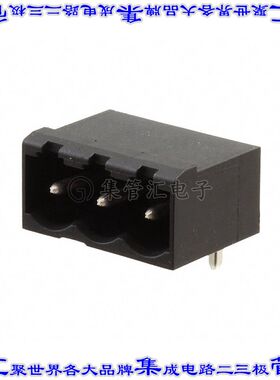 31230103 端子块连接器3POS接头公引脚带罩5.08mm黑色90DEG通孔