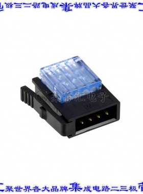 37104-A165-00E MB 矩形连接器4POS插头2mm公引脚黑色IDC镀金自由