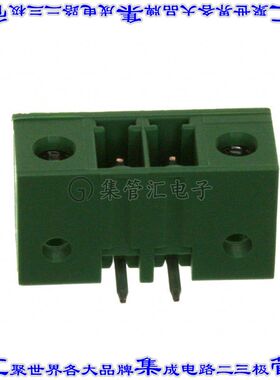 284539-2 端子块连接器2POS接头公引脚带罩3.5mm绿色90DEG通孔