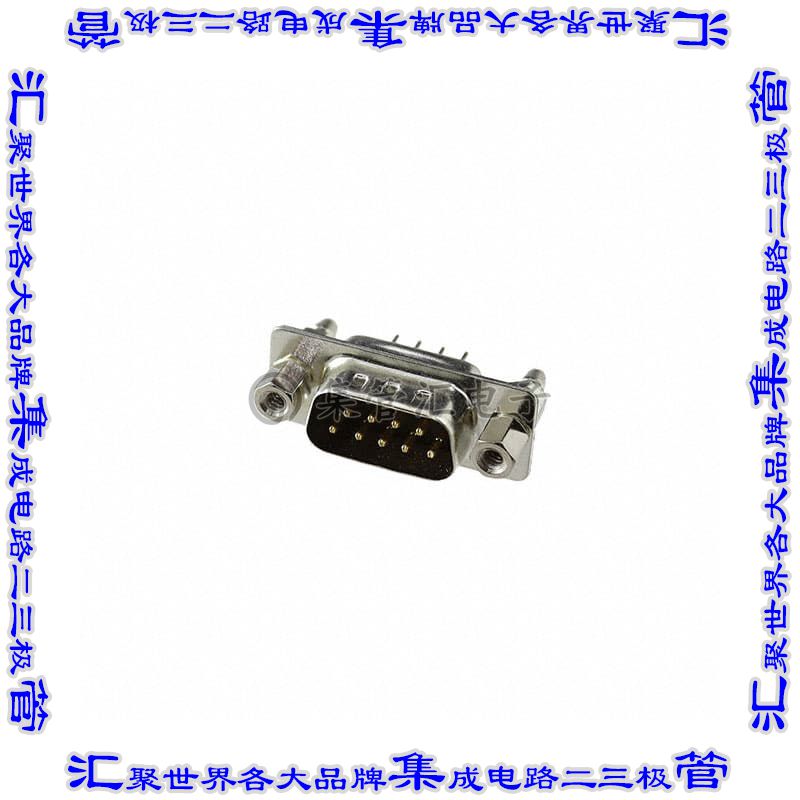 DE09-PT-1-BL-JS 连接器9POS插头公引脚2排D-Sub通孔