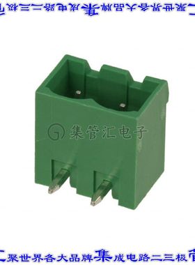 OQ0271510000G 端子块连接器2POS接头公引脚带罩5mm绿色90DEG通孔