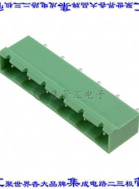 1766819 端子块连接器6POS接头公引脚带罩7.62mm绿色垂直通孔