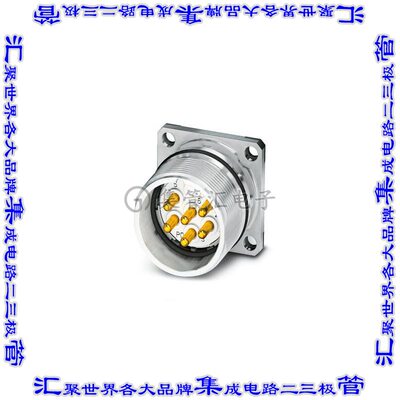 1619972 圆形连接器9(8+1电源)插座公形引脚焊接镀金面板安装
