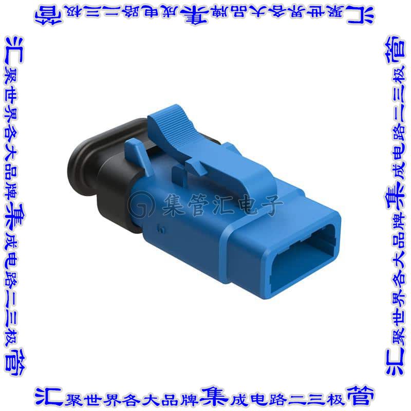 ATM06-3S-SR01BL 矩形连接器外壳3POS插头母形插口蓝色自由悬挂