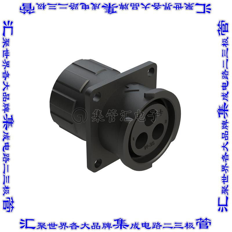 FLS014N3SHEC03 圆形连接器3POS插座外壳用于母插口黑色面板安装