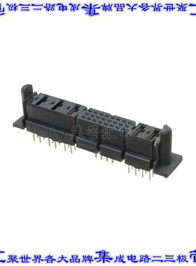 6651456-1 背板连接器29POS插座母插口3排2.5mm通孔黑色