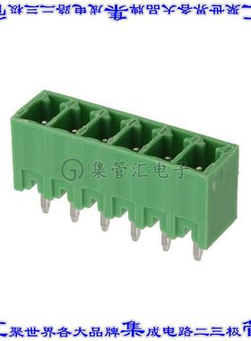 OSTOQ063250 端子块连接器6POS接头公引脚带罩3.81mm垂直焊接