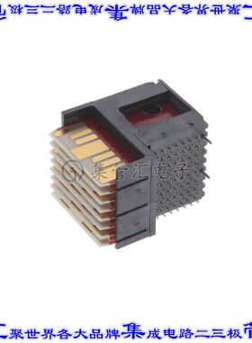 2302321-1 背板连接器56POS插头公型片状插脚7排板边缘通孔直角黑