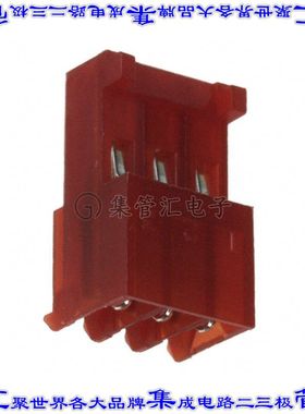 644042-3 矩形连接器3POS插座2.54mm母插口红色IDC镀金自由悬挂直