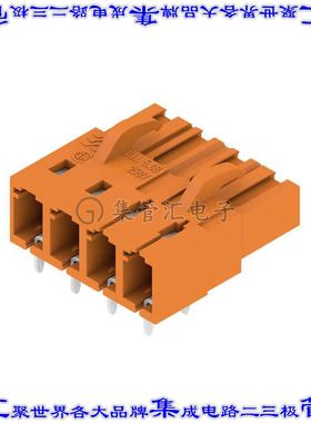 1622960000 端子块连接器4POS接头母型插口5.08mm橙色90DEG通孔