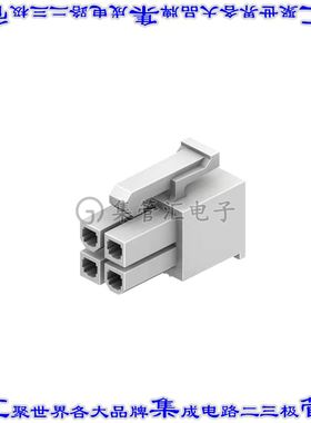 4281-2-04-D 矩形连接器外壳4POS插座2排4.2mm母形插口白色自由悬
