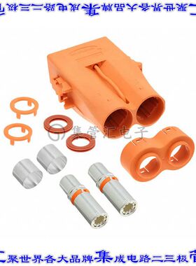 ATHP062S08EL16-50S1 矩形连接器4(2+2电源)插头母插口橙色银自由