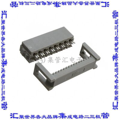 D89116-0031HK 矩形连接器16POS插座2排2.54mm母插口灰色IDC镀金