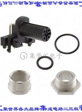 1694240 圆形连接器5POS插座母插口焊接镀金面板安装通孔直角