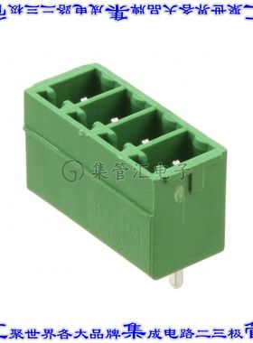 1803442 端子块连接器4POS接头公引脚带罩3.81mm绿色垂直通孔