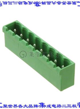 1755794 端子块连接器8POS接头公引脚带罩5.08mm绿色垂直通孔