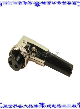 FC684222R 圆形连接器2POS插头母插口焊杯锡自由悬挂直角