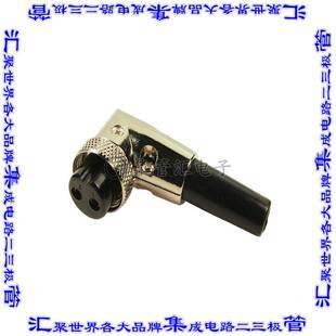 FC684222R 圆形连接器2POS插头母插口焊杯锡自由悬挂直角