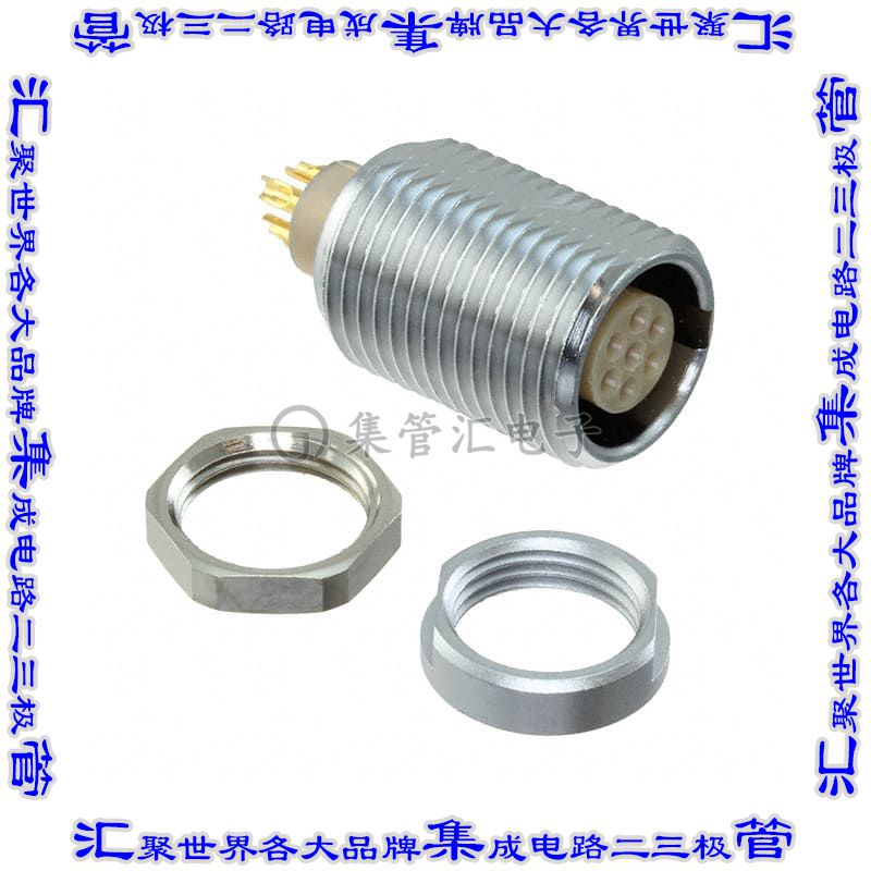 G51L0C-P07LFG0-0000 圆形连接器7POS插座母插口焊杯镀金面板安装