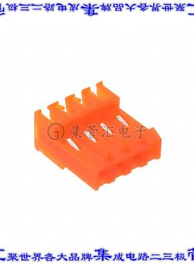 MTD-B-04-A-1 矩形连接器4POS插座3.96mm母插口橙色IDC锡自由悬挂