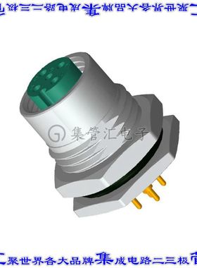 M12A-05PFFP-SF8001 圆形连接器5POS插座母插口焊接镀金面板安装